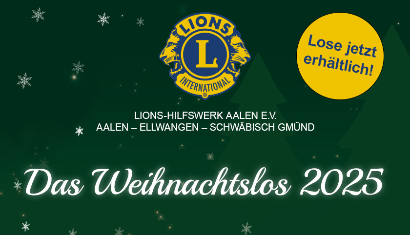 Das Weihnachtslos 2025 des Lions Club Aalen - Lose jetzt erhältlich